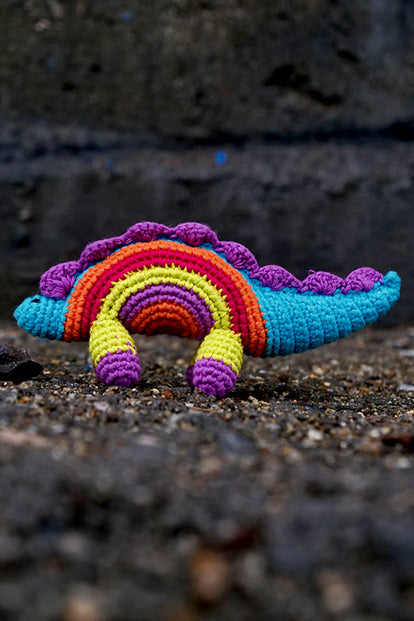 Himalayan Blooms Hand Made Crochet Soft Toys - Colored Dinosaur