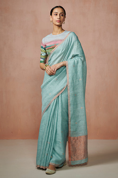 Dressfolk Fizaah Linen Saree