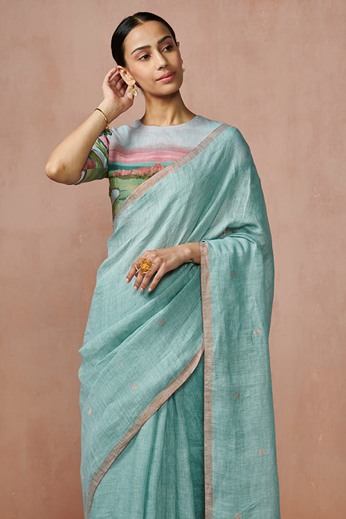 Dressfolk Fizaah Linen Saree