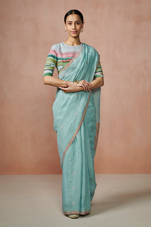 Dressfolk Fizaah Linen Saree