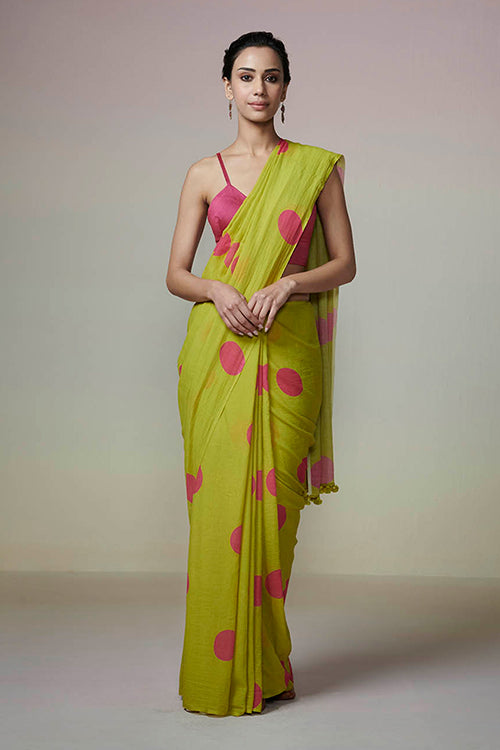Dressfolk Poppy Fields Bengal Cotton Saree