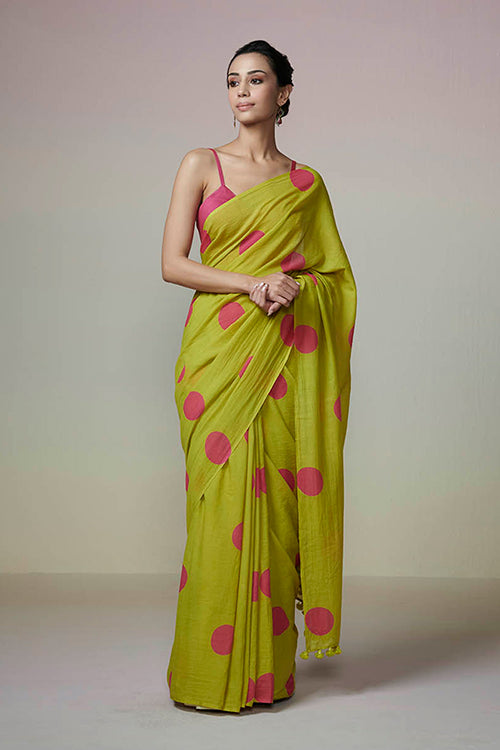 Dressfolk Poppy Fields Bengal Cotton Saree