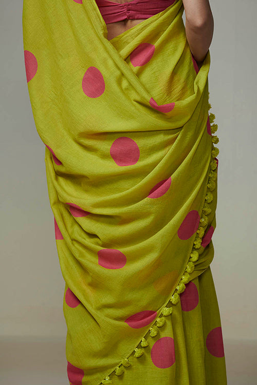 Dressfolk Poppy Fields Bengal Cotton Saree