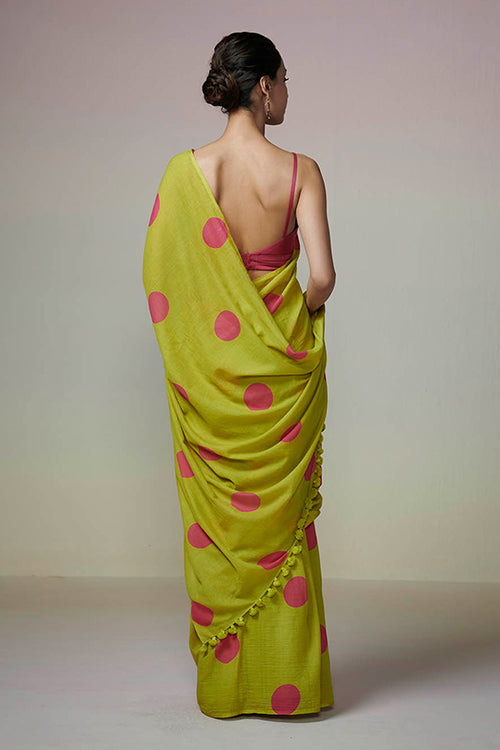 Dressfolk Poppy Fields Bengal Cotton Saree