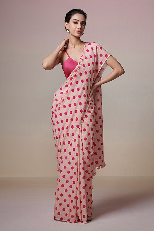 Dressfolk Rose Kissed Bengal Cotton Saree