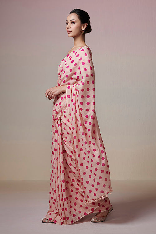 Dressfolk Rose Kissed Bengal Cotton Saree
