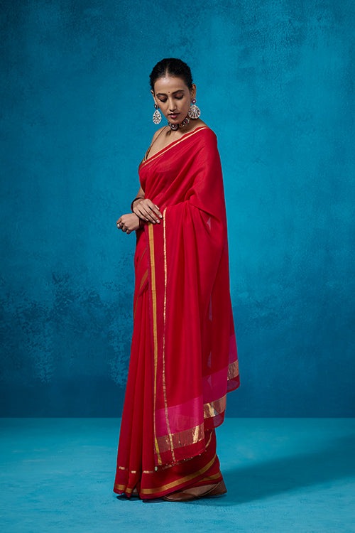 Dressfolk Surkh Tissue Saree