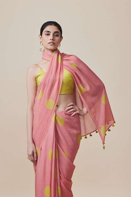 Dressfolk Morning Drizzle Bengal Cotton Saree