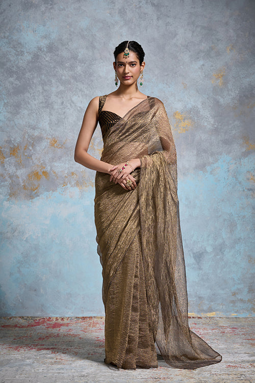 Dressfolk Krisha Crinkle Tissue Saree