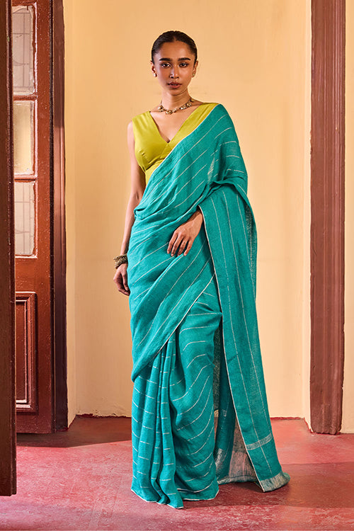 Dressfolk Morning Dew Linen Saree
