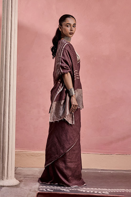 Dressfolk Before Dawn Linen Saree