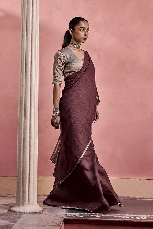 Dressfolk Before Dawn Linen Saree