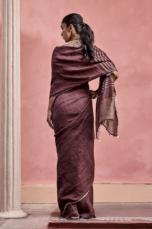 Dressfolk Before Dawn Linen Saree