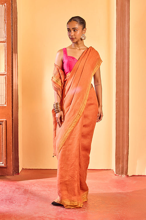Dressfolk Golden Hour Linen Saree