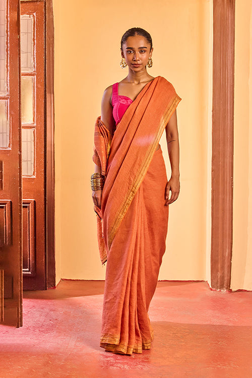 Dressfolk Golden Hour Linen Saree