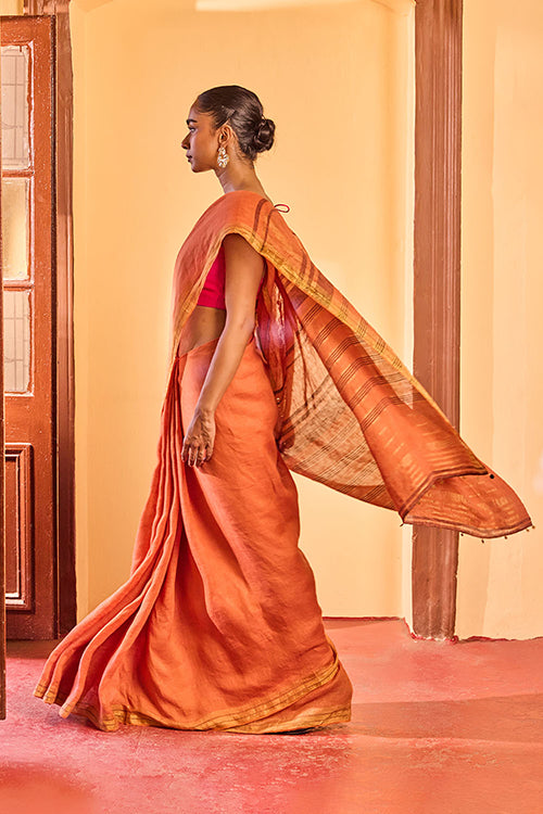 Dressfolk Golden Hour Linen Saree