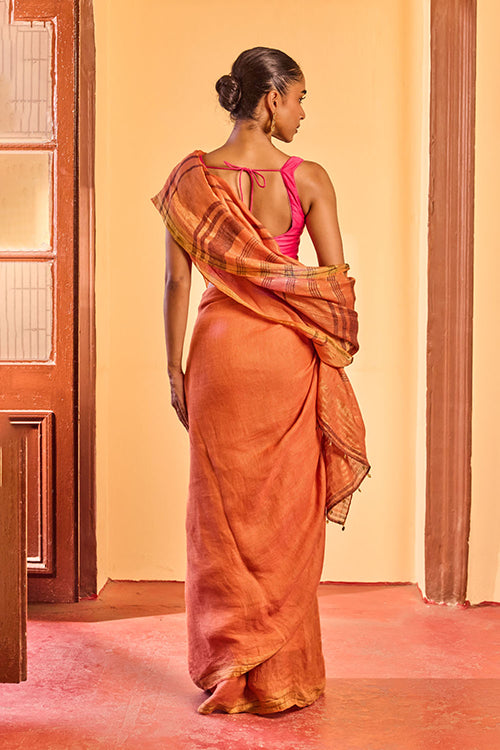 Dressfolk Golden Hour Linen Saree