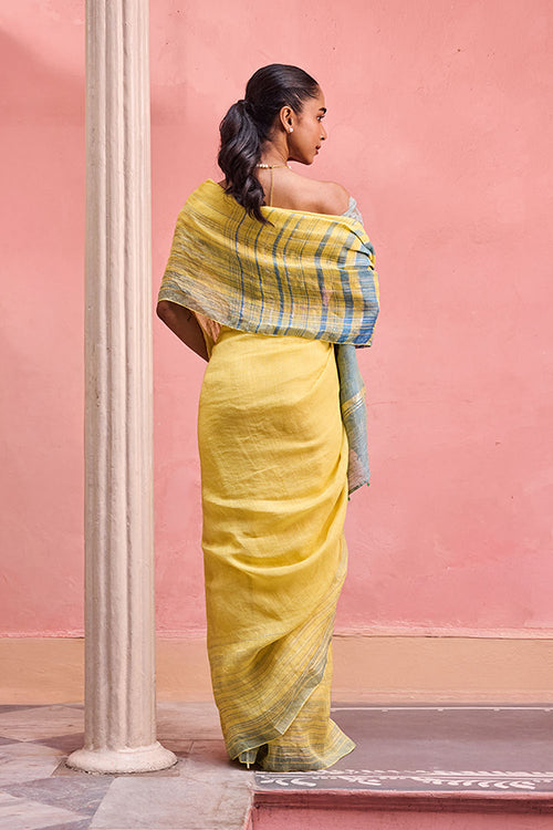 Dressfolk Scattered Light Linen Saree