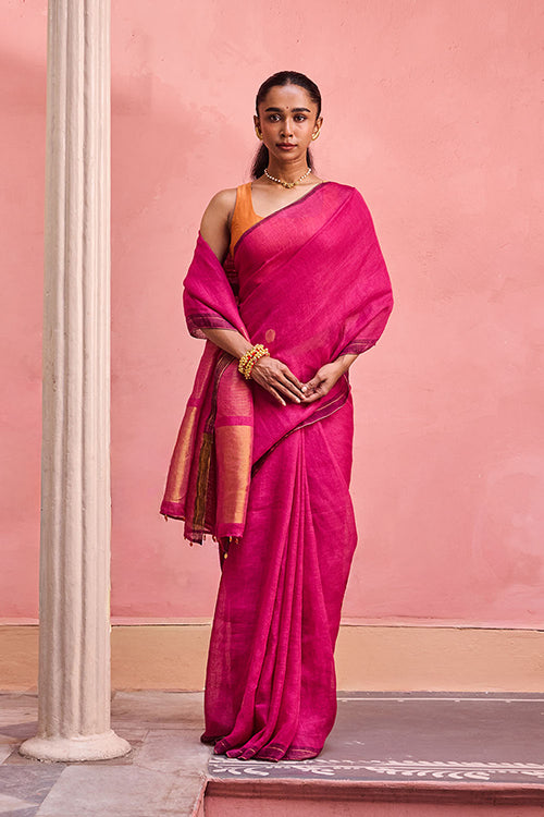 Dressfolk Noon Daze Linen Saree