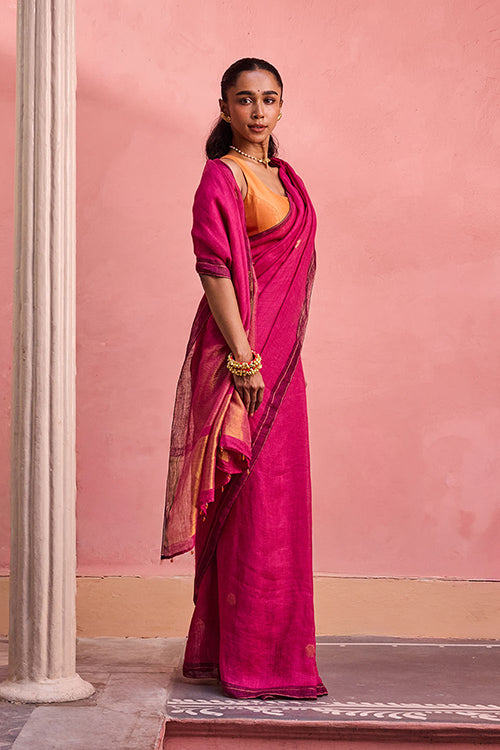Dressfolk Noon Daze Linen Saree