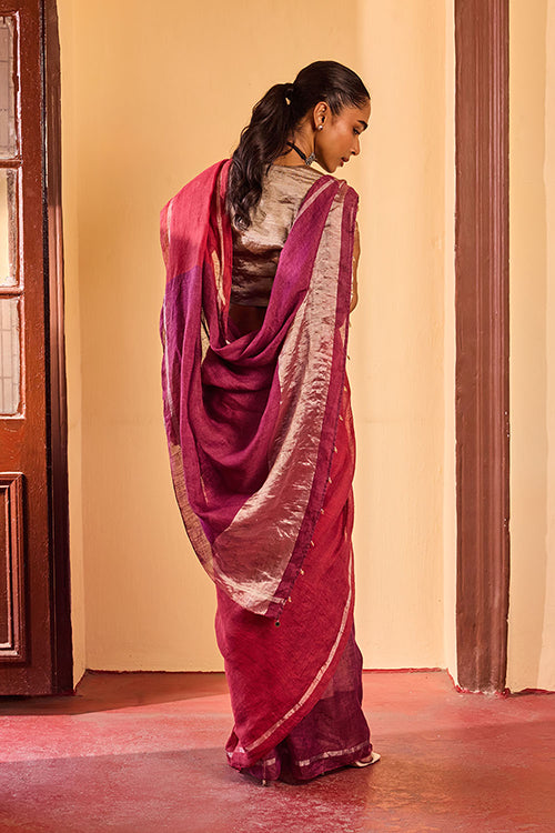 Dressfolk Dusk Nectar Linen Saree