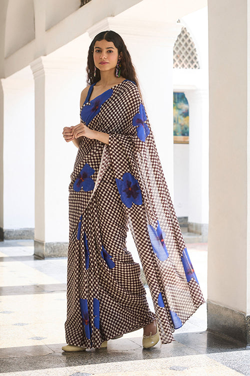 Dressfolk Petal Pixel Bengal Cotton Saree