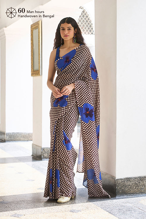 Dressfolk Petal Pixel Bengal Cotton Saree