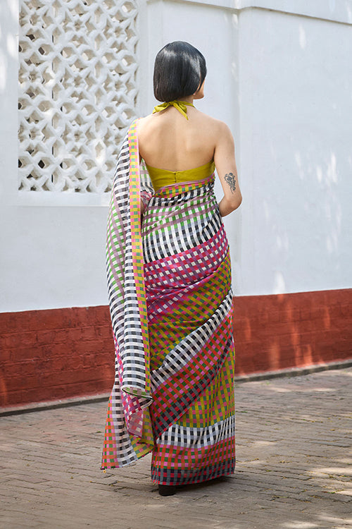 Dressfolk Check Mate Bengal Cotton Saree