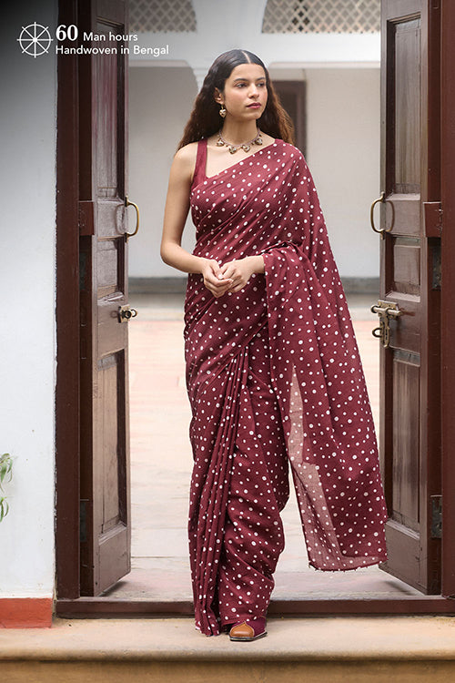 Dressfolk Dot drama Bengal Cotton Saree
