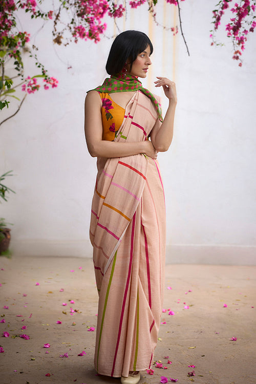 Dressfolk Stripe Hues Bengal Cotton Saree