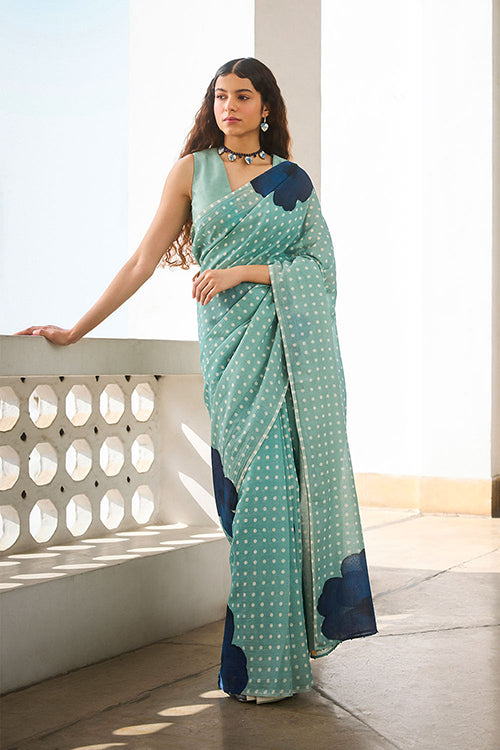Dressfolk Blooming Tale  Bengal Cotton Saree