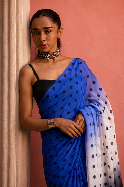 Dressfolk Midnight Blues Bengal Cotton Saree