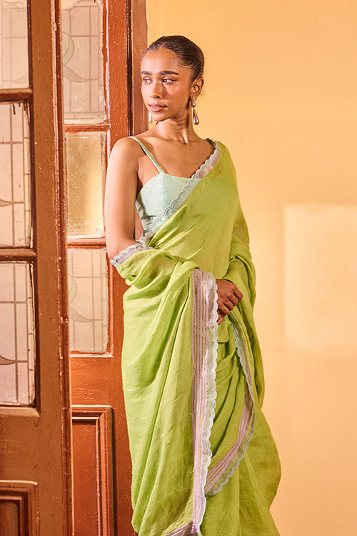 Dressfolk Soft Morning  Linen Saree