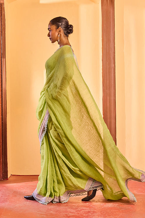 Dressfolk Soft Morning  Linen Saree