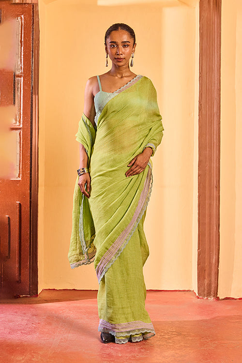 Dressfolk Soft Morning  Linen Saree