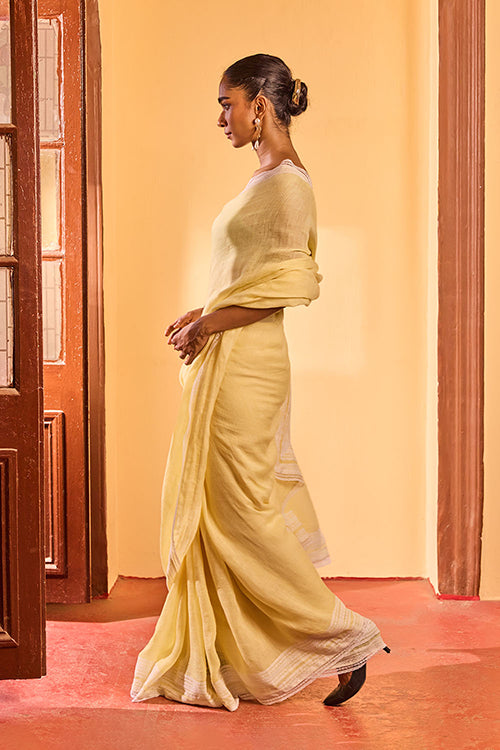 Dressfolk First Light Linen Saree
