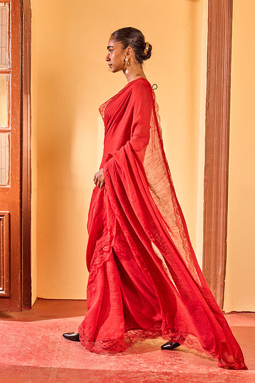 Dressfolk Amber Linen Saree
