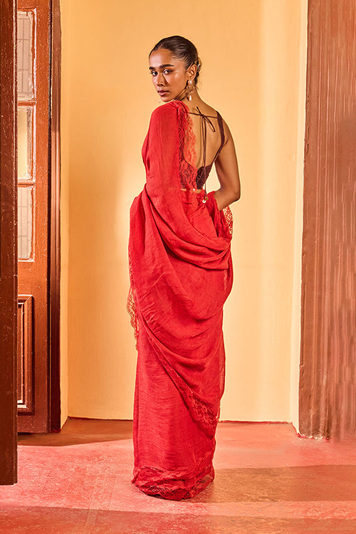 Dressfolk Amber Linen Saree