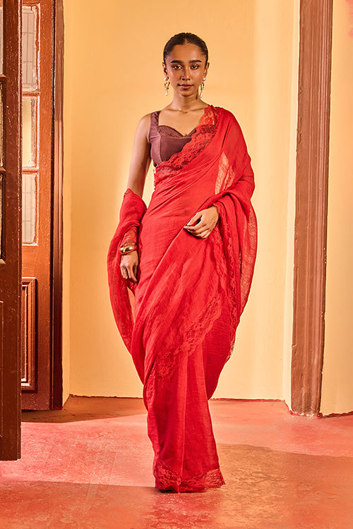 Dressfolk Amber Linen Saree