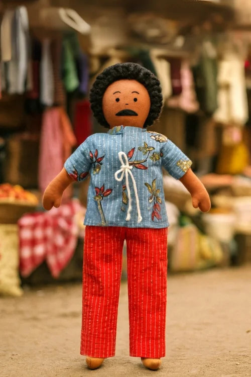 The Good Doll Nilah'S Appa 12 Inch Boy Doll Blue Shirt