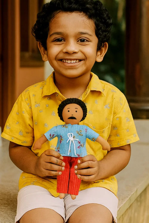 The Good Doll Nilah'S Appa 12 Inch Boy Doll Blue Shirt