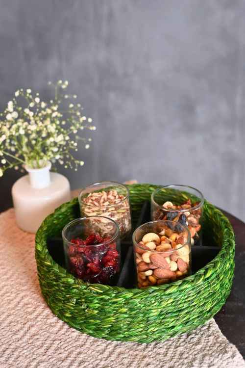Kadam Haat Handmade Sabai Grass Jewellery Box - Green