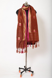 Brown Handloom Banarasi Pure Silk/Silk Kadwa Dupatta