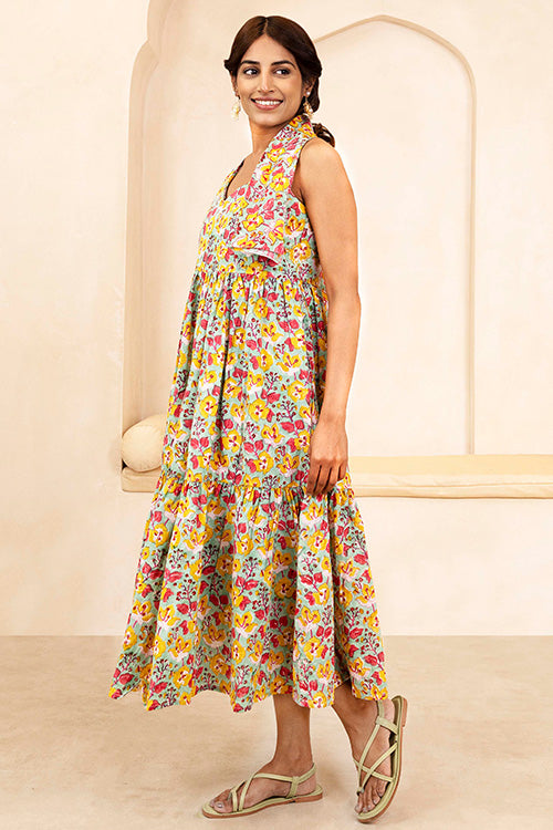 Shuddhi Mint Green Halter Neck Dress