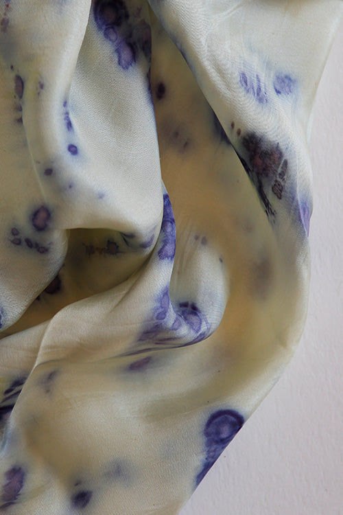 Mulya "FIROZ" Eco Printed Habutai Silk Yardage
