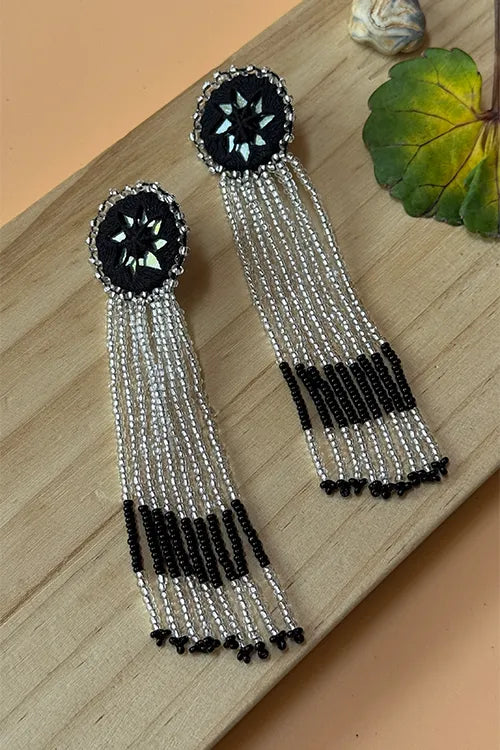 Antarang- Bead Work- Jil-Mil Earrings- Black
