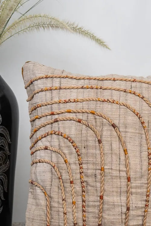 Craftroots Silk Handmade Chording Cushion Cover