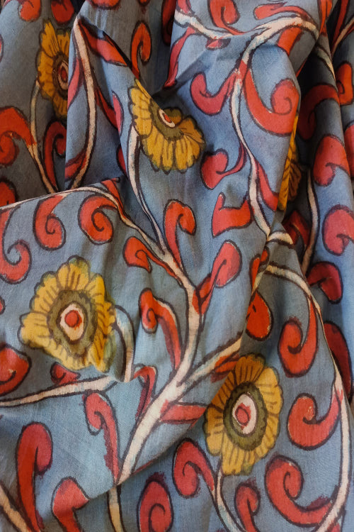 Creative Bee 'CLARA' Natural Dye Hand-Painted Kalamkari Cotton Fabric