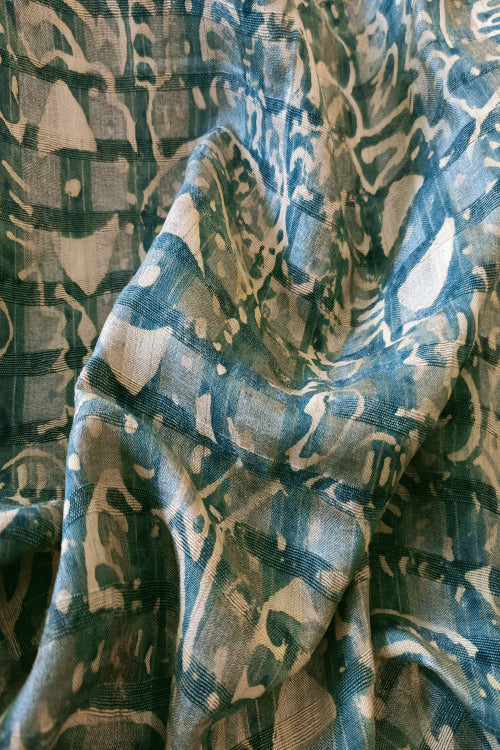 Creative Bee 'AYLA' Natural Dye Block Printed Tussar Silk Fabric