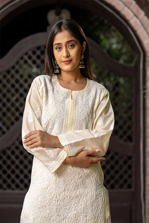 Craftroots All-Over Chikankari Embroidered Kurta